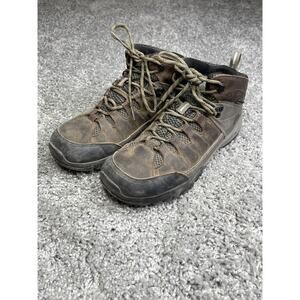 Men’s Ozark Trail Leather Lace Up Waterproof Hiking Boots Sz 8 Brown Pre-loved